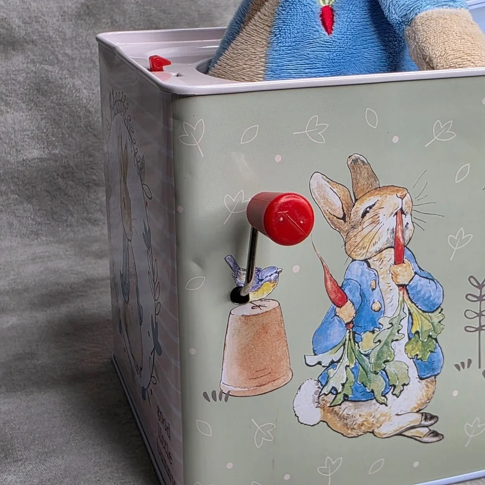 Peter Rabbit Jack In The Box Beatrix Potter Music Metal w/Pop-Up Plush Bunny
